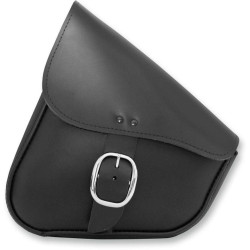PartzBiz HD DS35011000 - Willie & Max Black Swingarm Bag w/ Chrome Buckle for Harley Softail 84-14 - 59823-00