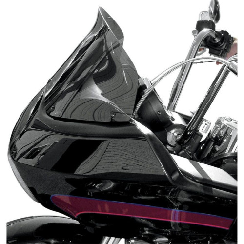 PartzBiz HD: 4400457-เสื้อกั๊กกันลม 10” กระจกบังลม Dark Smoke Flip Design Harley Road Glide FLTRX 98-13 | 62-1040