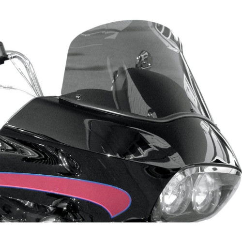 PartzBiz HD: 4400459-เสื้อกั๊กกันลม 12” กระจกบังลมดีไซน์ Dark Smoke Flip Harley Road Glide FLTRX 98-13 | 62-1240