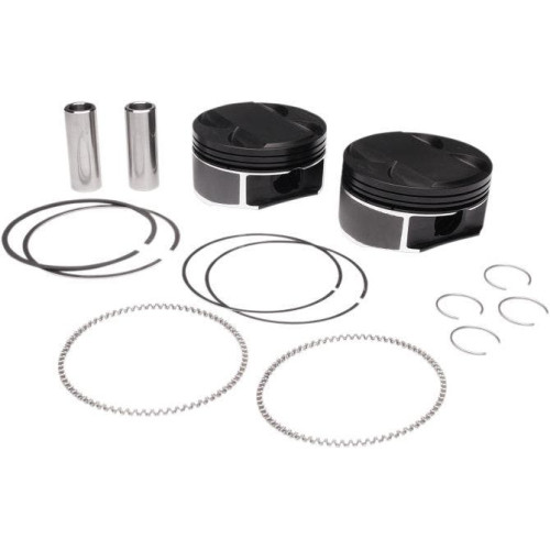 PartzBiz HD: 4400392-Wiseco K2799 Black Edition Piston Kit 4.125" 117 Milwaukee Eight Harley 17-Up 0903-1553 09031553 11:1 compression