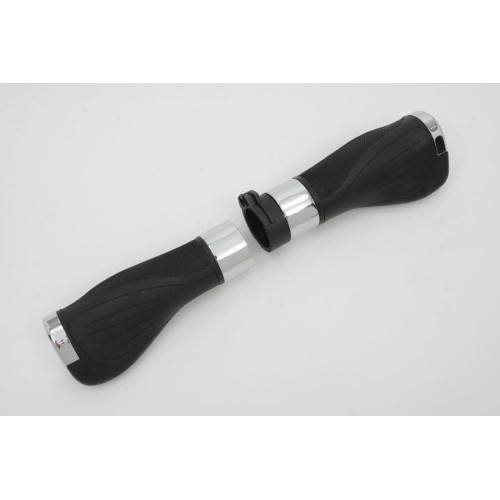 PartzBiz HD: 4400347-Wyatt Gatling V-Twin Donkey Black / Chrome Handlebar Grip Set - Cable Throttle