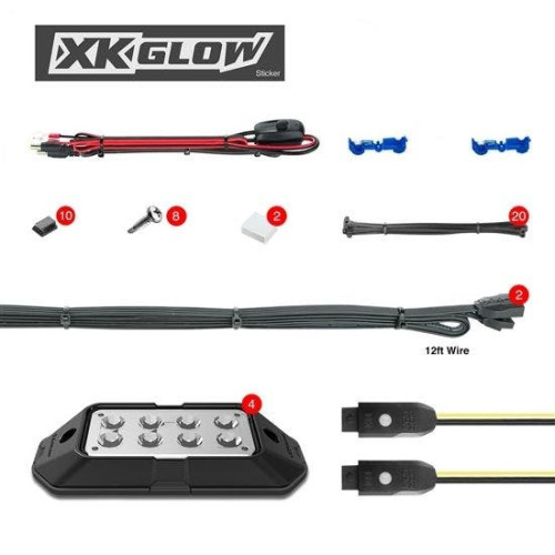 PartzBiz HD: 4400356-XK Chrome 4 ชิ้น LED Rock Light Kit บลูทูธ RGB Jeep UTV XK-ROCK-STA ปิดถนนแสงอัพเกรด PartzBiz HD: 4400356-XK Chrome 4 ชิ้น LED Rock Light Kit บลูทูธ RGB Jeep UTV XK-ROCK-STA ปิดถนนแสงอัพเกรด