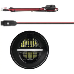 PartzBiz HD XK-XK-5IN-KIT-B - XK Chrome XK Glow XK-5IN-KIT-B สีดำ 5-3/4” ไฟหน้ารถจักรยานยนต์แบบ LED พร้อม Bluetooth การควบคุมสีแบบกำหนดเอง ไฟถนน อุปกรณ์กีฬาชอปเปอร์อัพเกรดการแสดงย้อนยุค RGB 482180