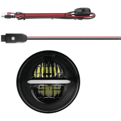 PartzBiz HD: 4400357-XK Chrome XK Glow XK-5IN-KIT-B สีดำ 5-3/4” ไฟหน้ารถจักรยานยนต์แบบ LED พร้อม Bluetooth การควบคุมสีแบบกำหนดเอง ไฟถนน อุปกรณ์กีฬาชอปเปอร์อัพเกรดการแสดงย้อนยุค RGB 482180