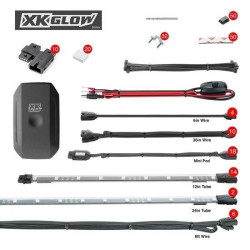 PartzBiz HD XK-UTV-ADV - XK Chrome XK-UTV-ADV ขั้นสูง APP Control LED Accent Light Kit Off Road UTV ATV RGB Polaris KAWASAKI ภายใต้ GLOW ROCK ไฟ