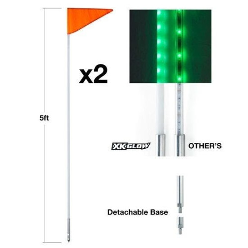 PartzBiz HD: 4400321-XK Chrome XK-WHIP-ADV 2 PC LED Light POLE Whip ชุดบลูทูธ Off Road UTV JEEP CUSTOM แสงอุปกรณ์เสริมอัพเกรด PartzBiz HD: 4400321-XK Chrome XK-WHIP-ADV 2 PC LED Light POLE Whip ชุดบลูทูธ Off Road UTV JEEP CUSTOM แสงอุปกรณ์เสริมอัพเกรด