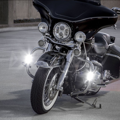PartzBiz HD: 4400280-ไฟแถบทางหลวง LED XK Glow สำหรับรถจักรยานยนต์พร้อมไฟ DRL สีขาวและไฟเลี้ยวสีเหลืองอำพัน