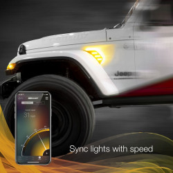 PartzBiz HD XK-XK-VENT-RGB-KIT - XK Glow RGB + Amber Fender Vent Light ไฟเลี้ยวไฟวิ่ง App Jeep JL & JT
