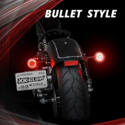 PartzBiz HD XK-XK1157B-RR-S - XK เรืองแสงควันไฟ LED สีแดงไฟเลี้ยวชุดเลนส์ Harley Bullet 1157 481968 XK1157B-RR-S davidson RGB CUSTOM Auto Show รถบรรทุกรถอัพเกรด