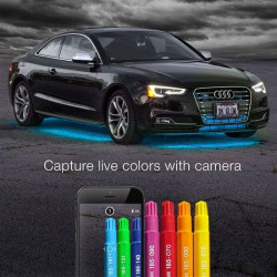 PartzBiz HD XK-KS-MOTO-MINI - XK Glow 6pc Pods 2pc 10 ” แถบรถจักรยานยนต์ LED Accent Light Kit App Control