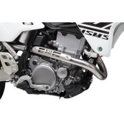 PartzBiz HD WP960-2412 - Yoshimura Carbon Sleeve Stainless Pipe RS-2 Full Exhaust System DRZ 400 SM 00-19 supermoto motard super moto motorcycle diamond shape large core cone header 197988 216600C250