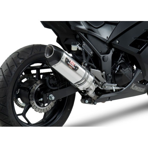 PartzBiz HD: 4400177-Yoshimura Street R-77 Slip On Muffler Stainless Carbon Kawasaki Ninja 300 13-17 | 147002J520