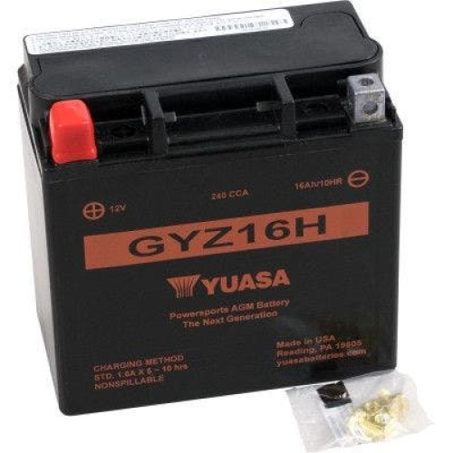PartzBiz HD: 4400184-Yuasa GYZ16H High Performance AGM Maintenance-Free Battery ATV Motorcycle YUAM716GH harley honda john deere kawasaki polaris victory yamaha replacement upgrade