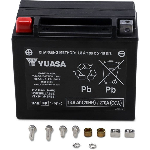 PartzBiz HD: 4400164-Yuasa YUAM42RBS แบตเตอรี่ AGM 12V ประสิทธิภาพสูง Universal Harley Motorcycle harley replacement upgrade PartzBiz HD: 4400164-Yuasa YUAM42RBS แบตเตอรี่ AGM 12V ประสิทธิภาพสูง Universal Harley Motorcycle harley replacement upgrade