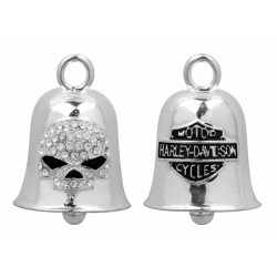 PartzBiz HD 66021 - Harley-Davidson RIDE BELL White Crystal Willi G. Skull ระฆังนำโชค HRB027
