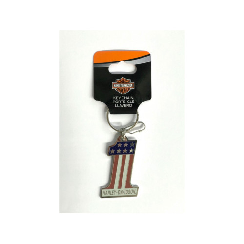 PartzBiz HD: 5000531-Harley Davidson พวงกุญแจ Skull สายไวนิลสีดำ