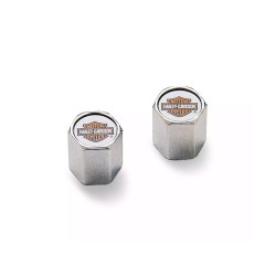 PartzBiz HD 96708 - Valve Caps Bar & Shield Orange & Chrome PartzBiz HD 96708 - Valve Caps Bar & Shield Orange & Chrome