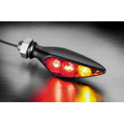 PartzBiz HD 82732 - Ricks Harley 3In1-Taillight Rhombus-S Black / Clear Rr