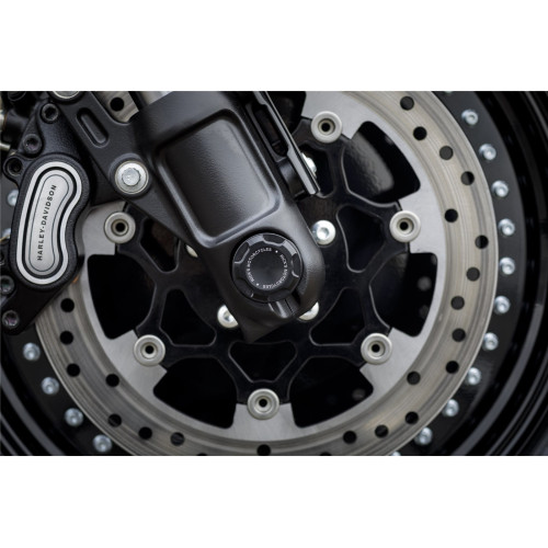 PartzBiz HD: 5001194-ฝาครอบเพลาหน้า Fat Bob สีดำ พรีเมี่ยม คู่