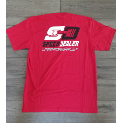 PartzBiz HD SD-TS-SDP-RD-SM - เสื้อยืดสีแดง Speed ​​Dealer Performance