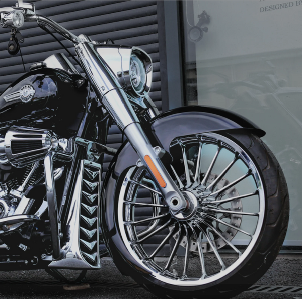 PartzBiz HD: FDR-FBL21-BLK-Wrapped Gloss Black Front Fender Fits For 2018-2025 Fat Boy With 21x3.5 PartzBiz HD: FDR-FBL21-BLK-Wrapped Gloss Black Front Fender Fits For 2018-2025 Fat Boy With 21x3.5