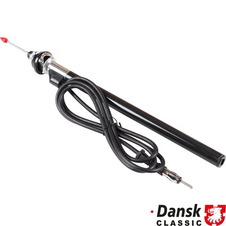 PartzBiz CE 1600900500 - Antenna with red tip, telescopic, chrome