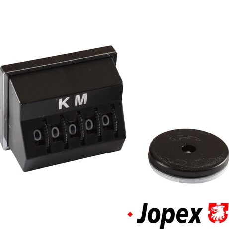 PartzBiz CE 8197200200 - Trip odometer "KM", black with chrome trim