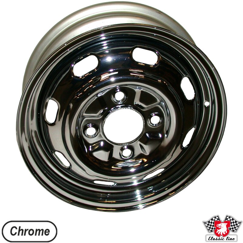 PartzBiz CE 8160000200 - Steel rim, chromed, 4.5x15", 4 holes, ET45