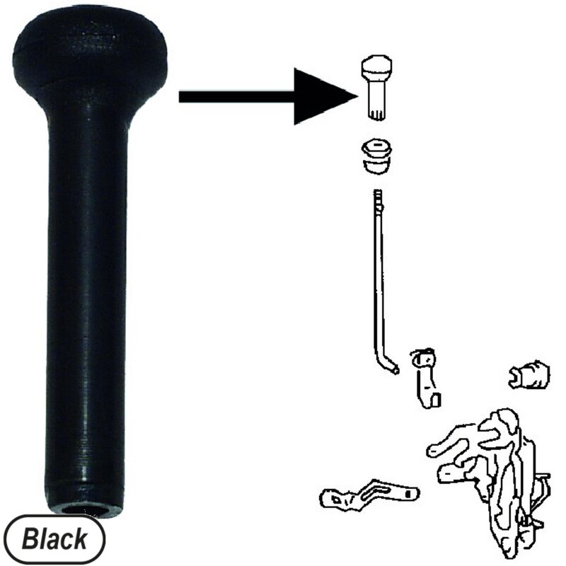PartzBiz CE 8187550306 - Door lock knob, black, OE style