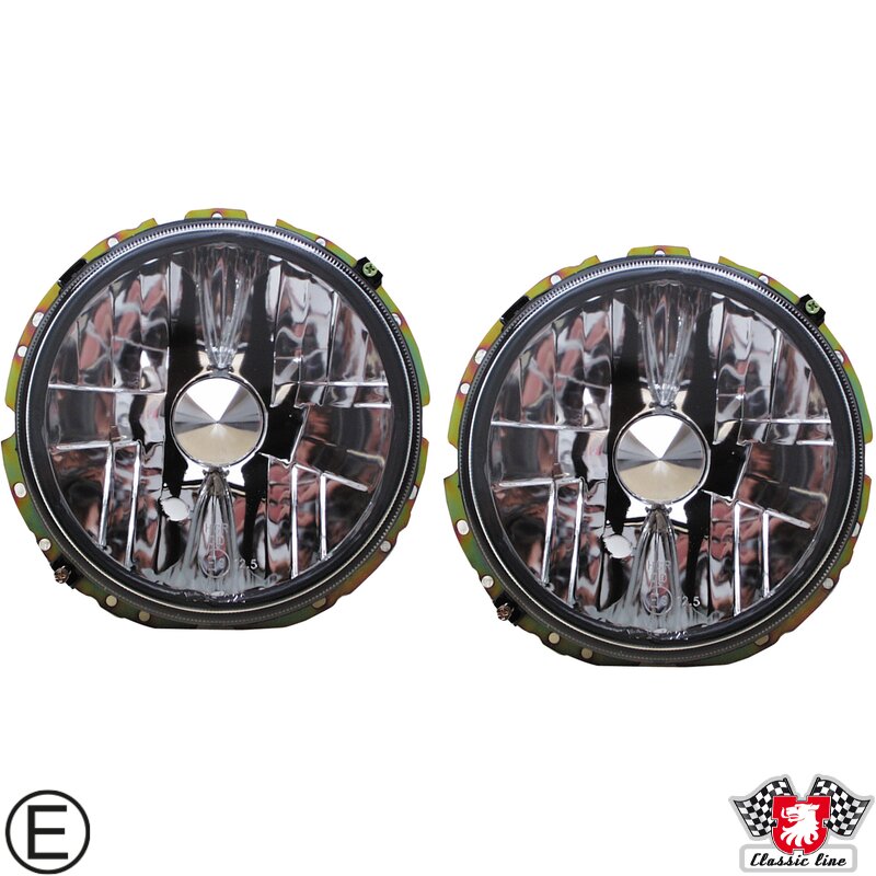 PartzBiz CE 9895100210 - Headlight insert set, clear, H4, with E-mark