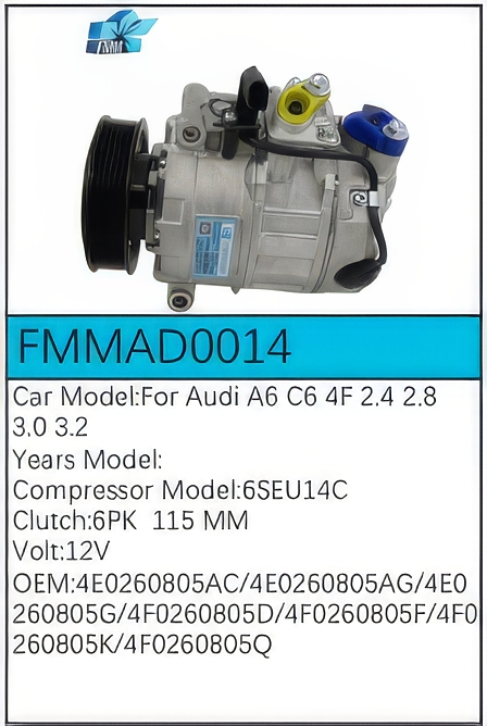 PartzBiz CE FMMAD0014 - Compressor for Audi - FMMAD0014