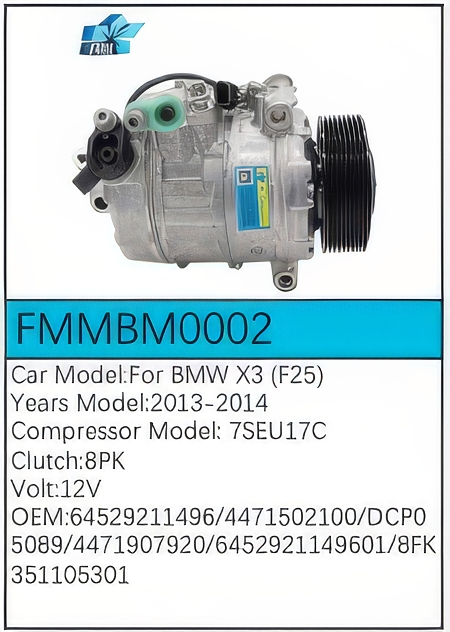 PartzBiz CE FMMBM0002 - Compressor for  BMW - FMMBM0002
