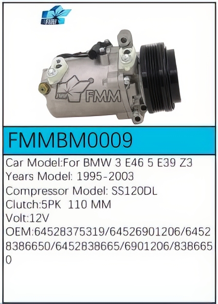PartzBiz CE FMMBM0009 - Compressor for BMW - FMMBM0009