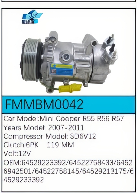 PartzBiz CE FMMBM0042 - Compressor for BMW - FMMBM0042