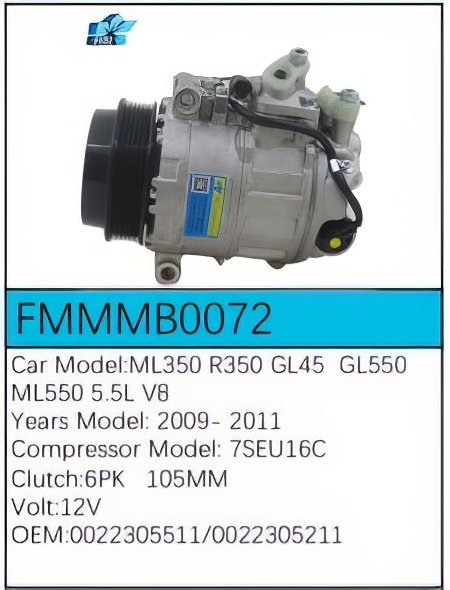 PartzBiz CE FMMMB0072 - Compressor for Mercedes-Benz - FMMMB0072