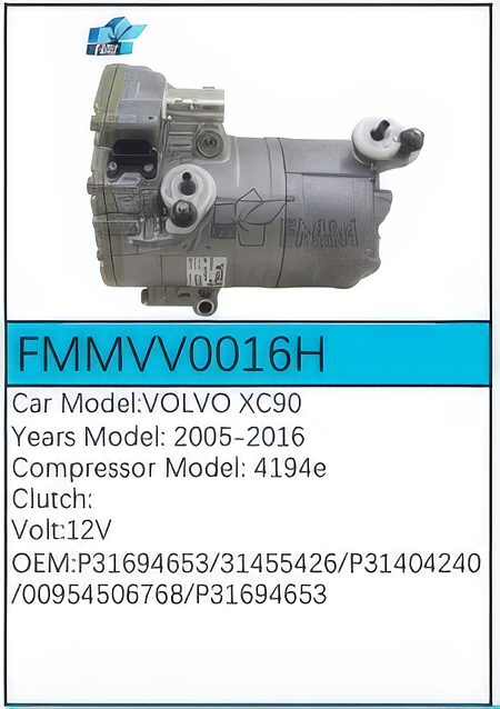 PartzBiz CE FMMVV0016H - Compressor for Volvo - FMMVV0016H
