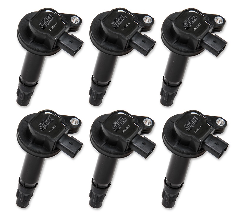 PartzBiz CM 140061K-6 - ACCEL Ignition Coil - Super Coil series - 2007-2016 Ford 3.5L/3.7L V6, Black, 6-pack