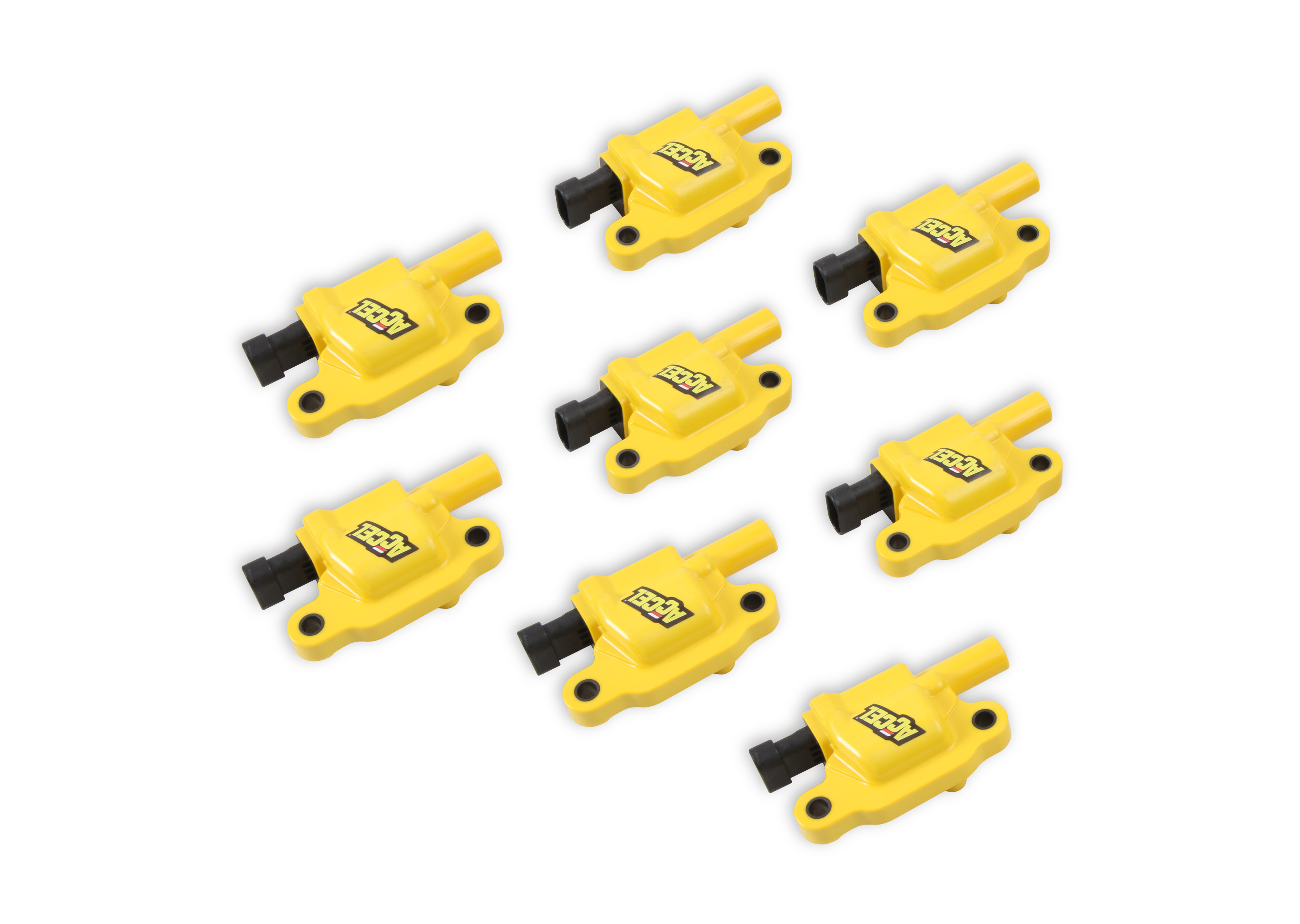 PartzBiz CM 140043-8 - คอยล์จุดระเบิด ACCEL - เครื่องยนต์ SuperCoil GM LS2/LS3/LS7 สีเหลือง แพ็ก 8 ชิ้น