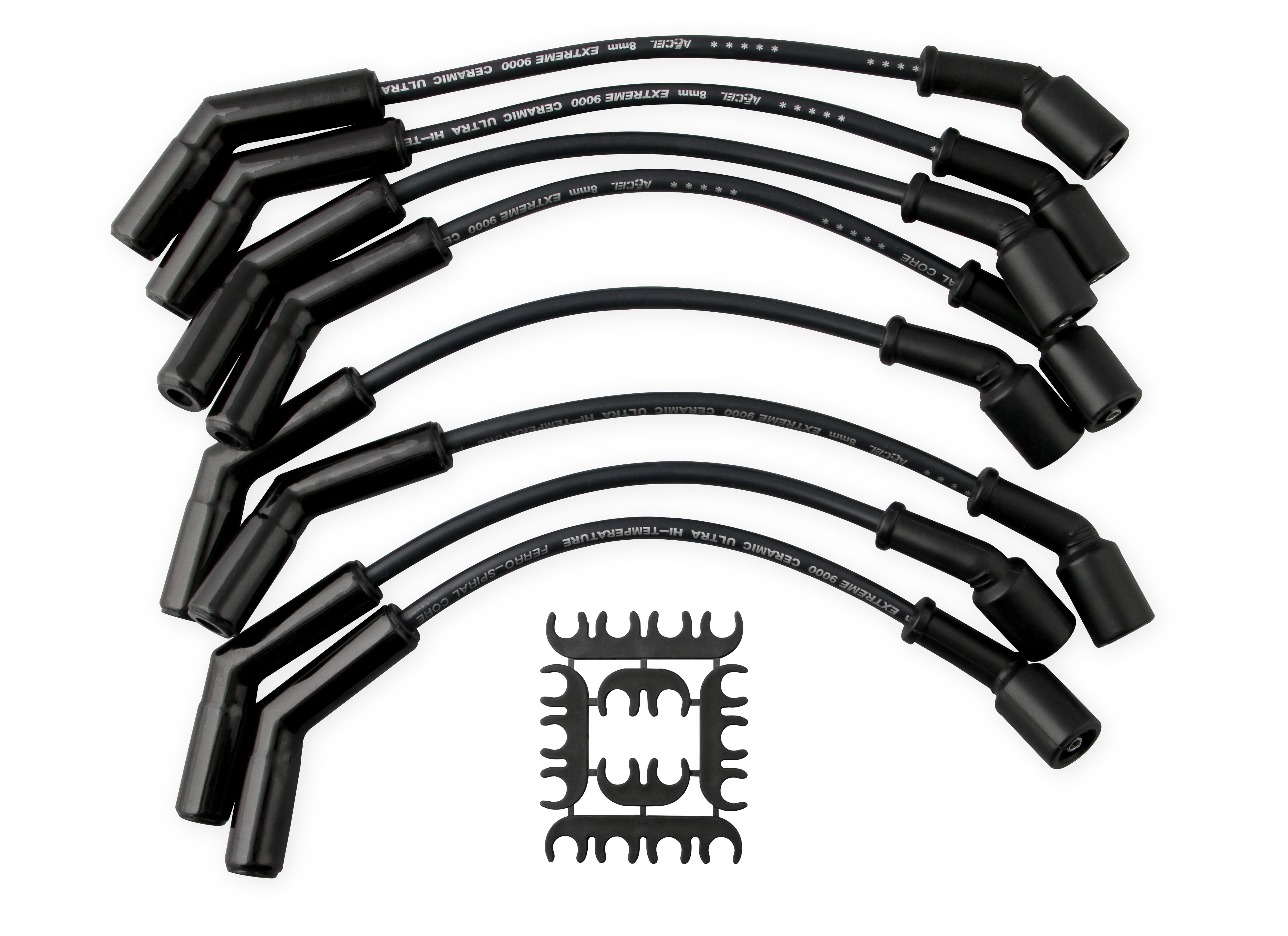 PartzBiz CM 9065CK - Spark Plug Wire Set - Extreme 9000 Black Ceramic Boot - Chevy / GM 2001-2004 - 3/4 & 1 Ton 8.1L