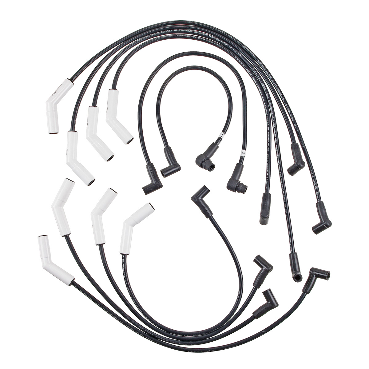 PartzBiz CM 9022C - Spark Plug Wire Set - Extreme 9000 Ceramic Boot - Ford 5.0L w/ EEC-IV 83-93