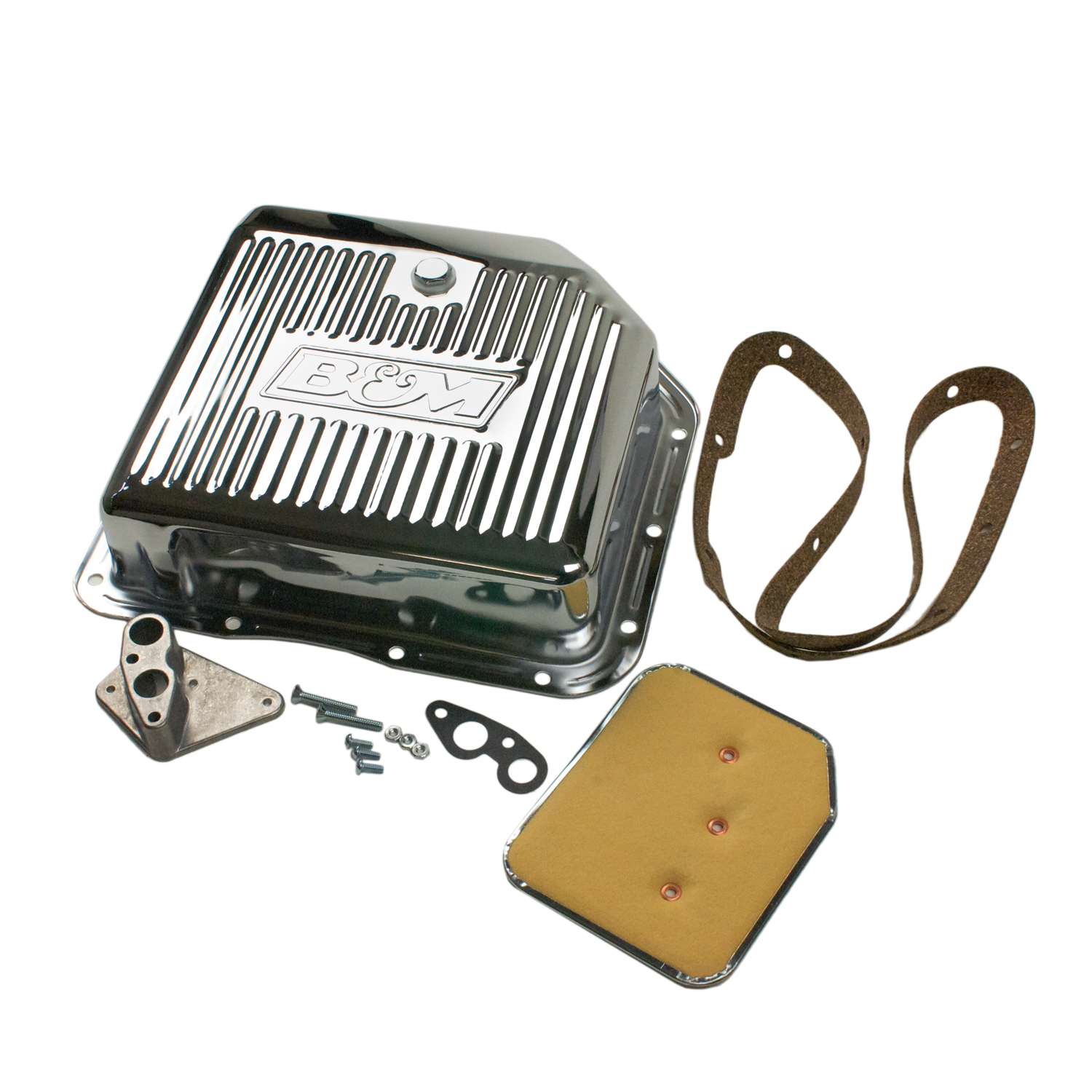 PartzBiz CM 30289 - B&M Hi-Tek Deep Transmission Pan - Chrome