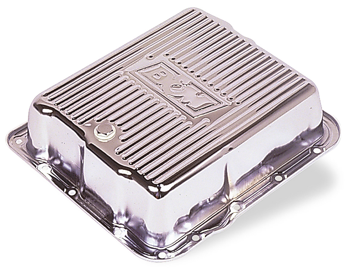 PartzBiz CM 70289 - B&M Hi-Tek Deep Transmission Pan - Chrome