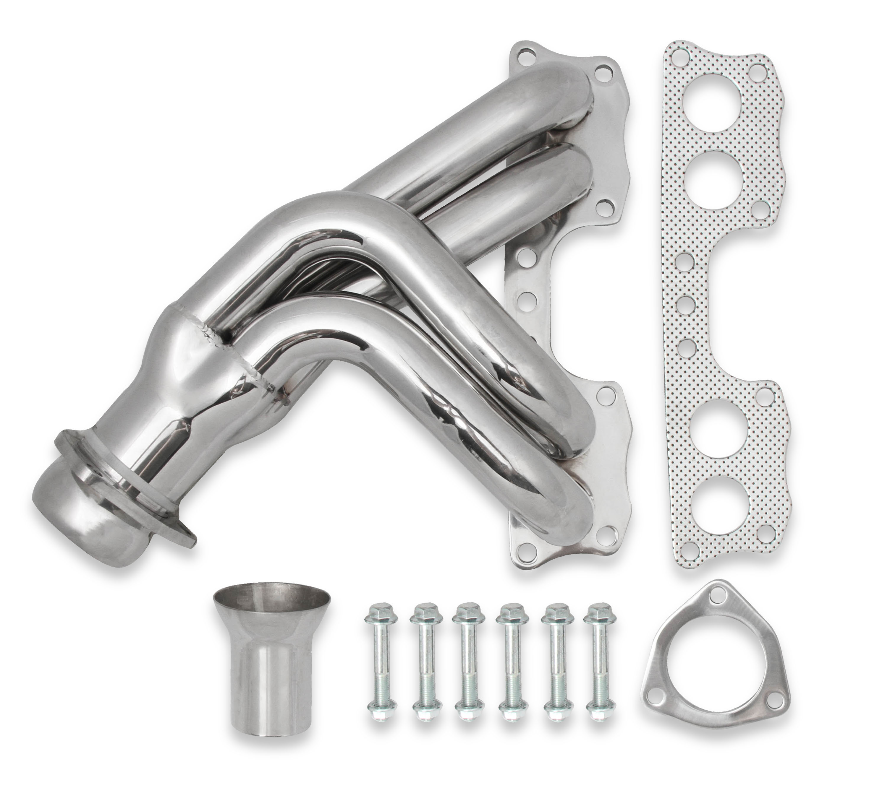 PartzBiz CM 19002FLT - Flowtech Shorty Header - Polished