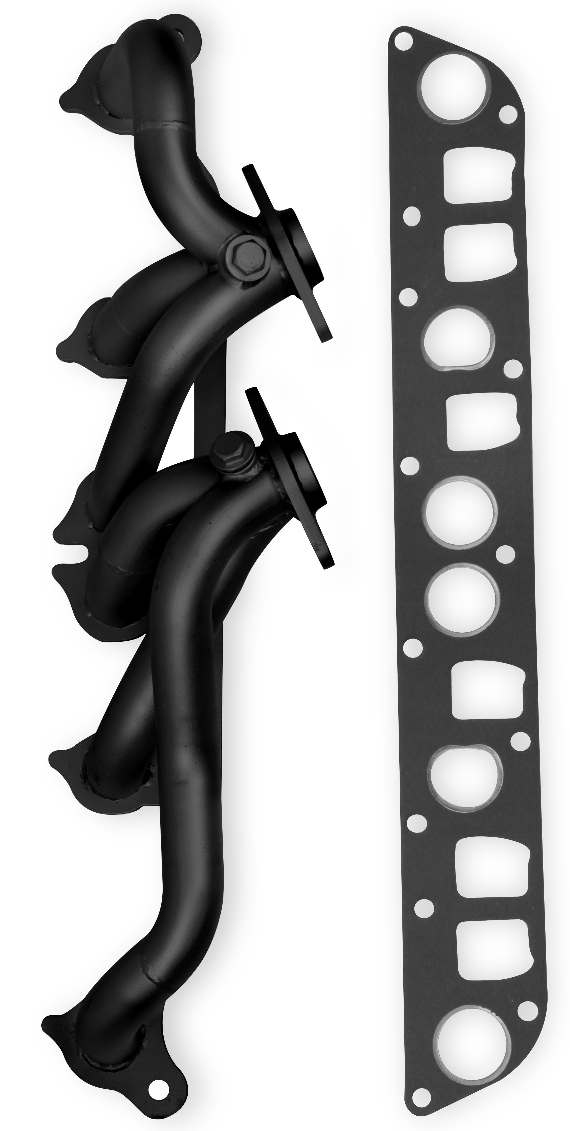 PartzBiz CM 92003FLT - Flowtech Shorty Header - Black Painted