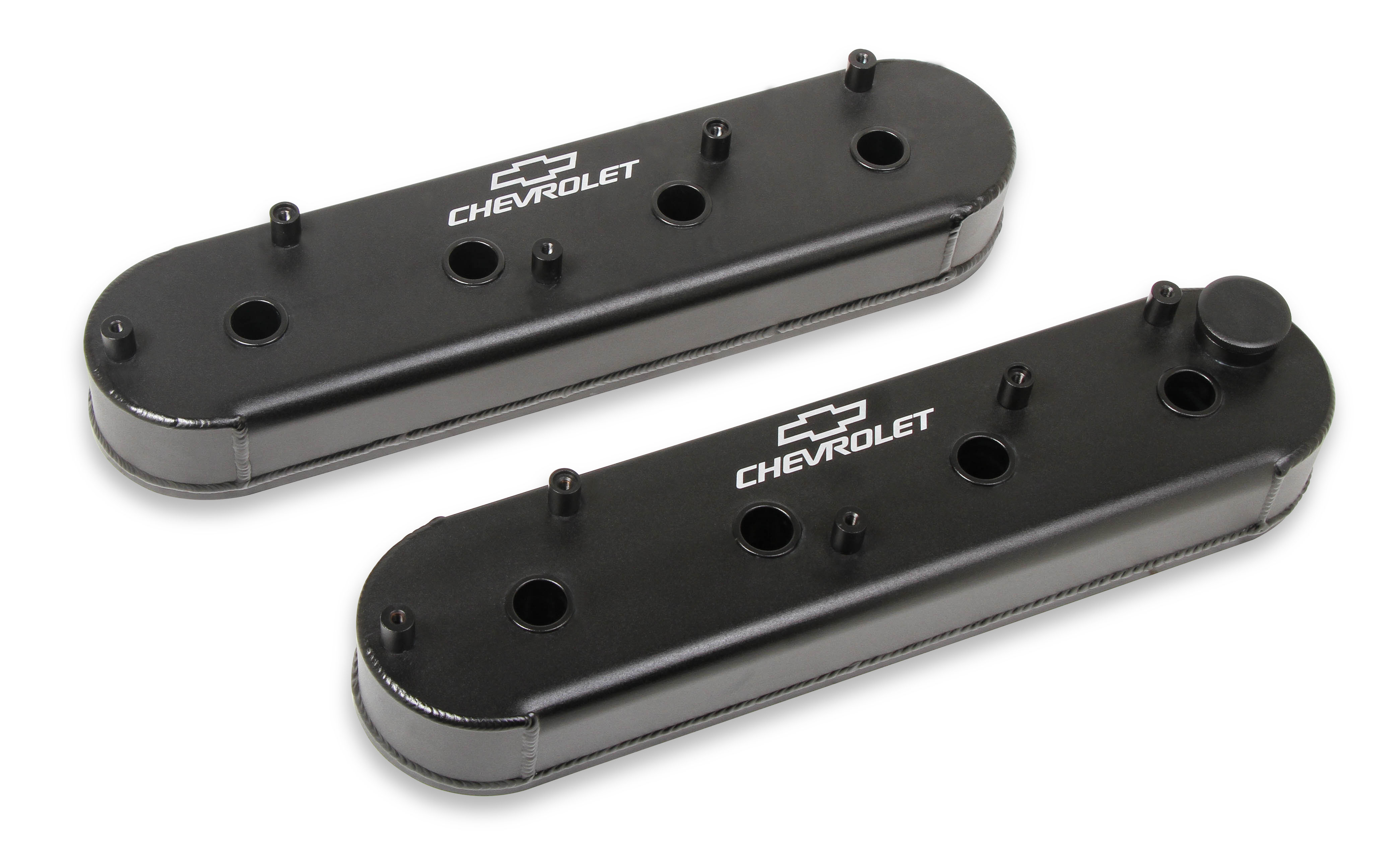 PartzBiz CM 241-294 - ฝาครอบวาล์ว Holley GM Track Series - Small Block Chevrolet Gen III/IV - LS - สีดำซาติน