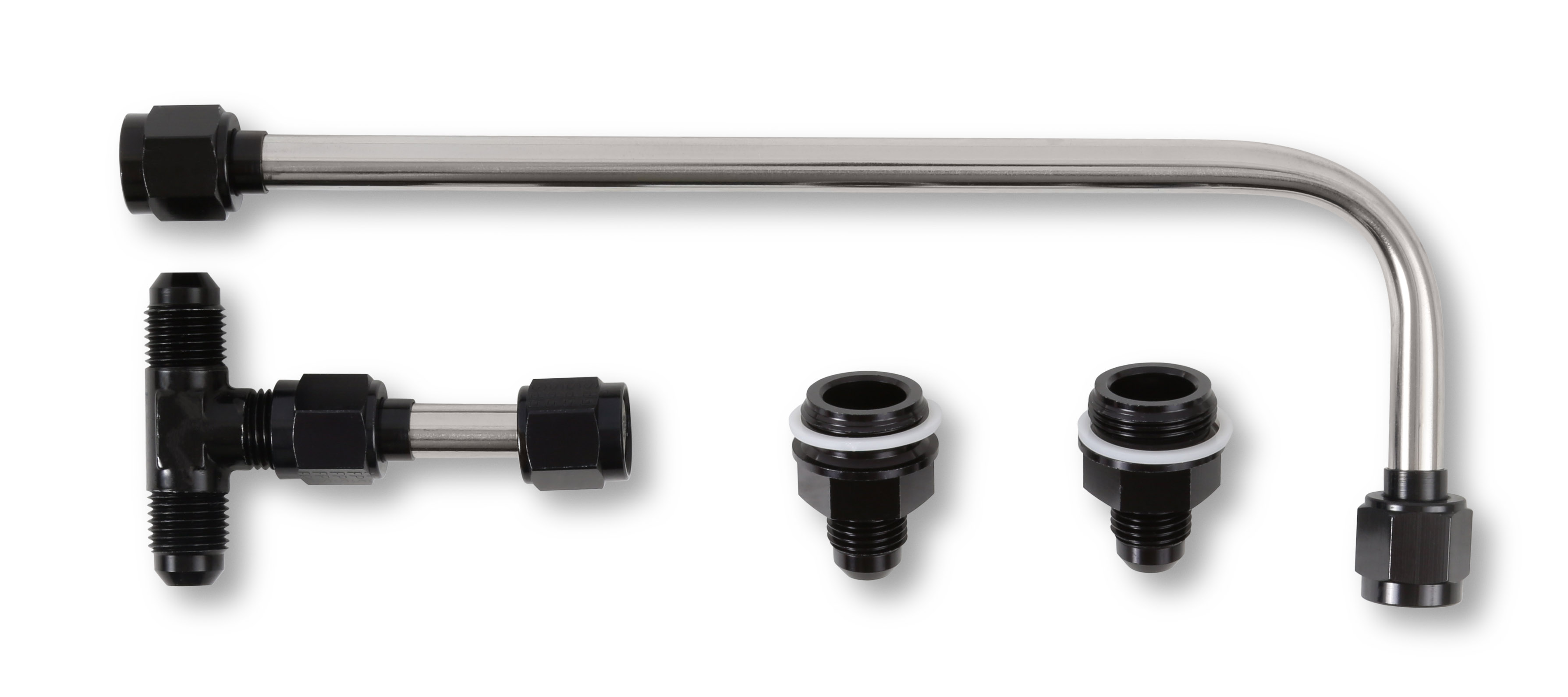 PartzBiz CM 34-600BKQFT - Dual Feed Fuel Line #6AN (Black)