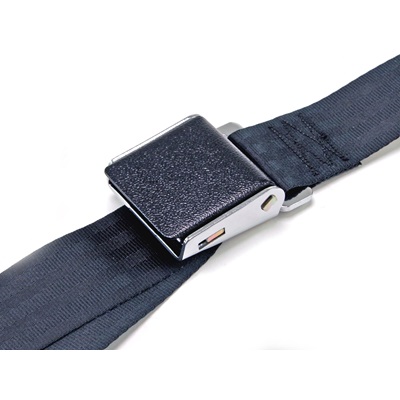 PartzBiz CM SB-BK-DLX - Scott Drake 64-73 Black Wrinkle Seat Belts