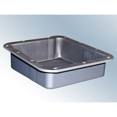 PartzBiz CM C5ZZ-7A194-SD - Scott Drake 64-73 Transmission pan (C4, 1" Deeper, Natural Gray)