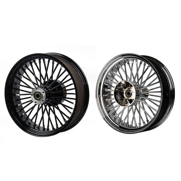 PartzBiz HD 19073456 - 18x5.5" Fat Spoke Tubeless Rear Wheel For '09-later Harley Touring Models Single Disc with Abs Bearing - 18x5.5” Black Rear Wheel