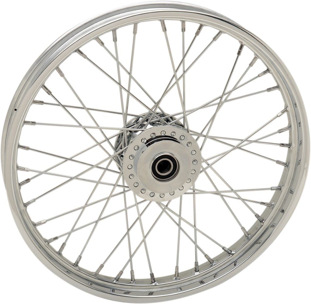 PartzBiz HD 3444906 - 40 Spoke Chrome 21 2.15‚” ล้อหน้าแบบผูกเชือก 2014+ Harley Sportster SD ABS